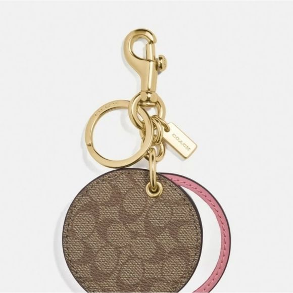 COACH Signature C Mirror Bag Charm Key Chain Fob - Picture 3 of 4
